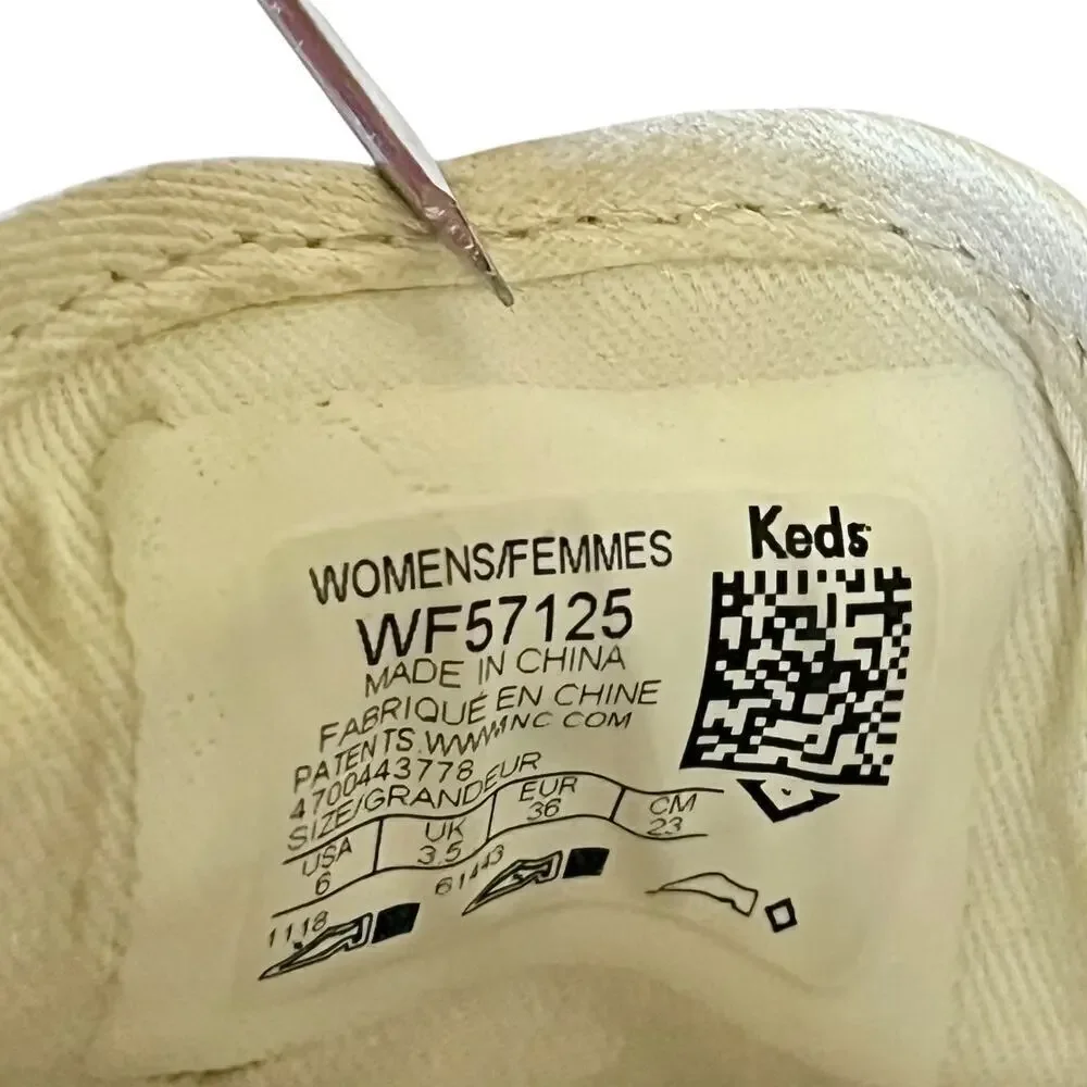 Kate Spade x Keds Champion Gold Glitter Womens Sneakers Trainers Shoes Size 6